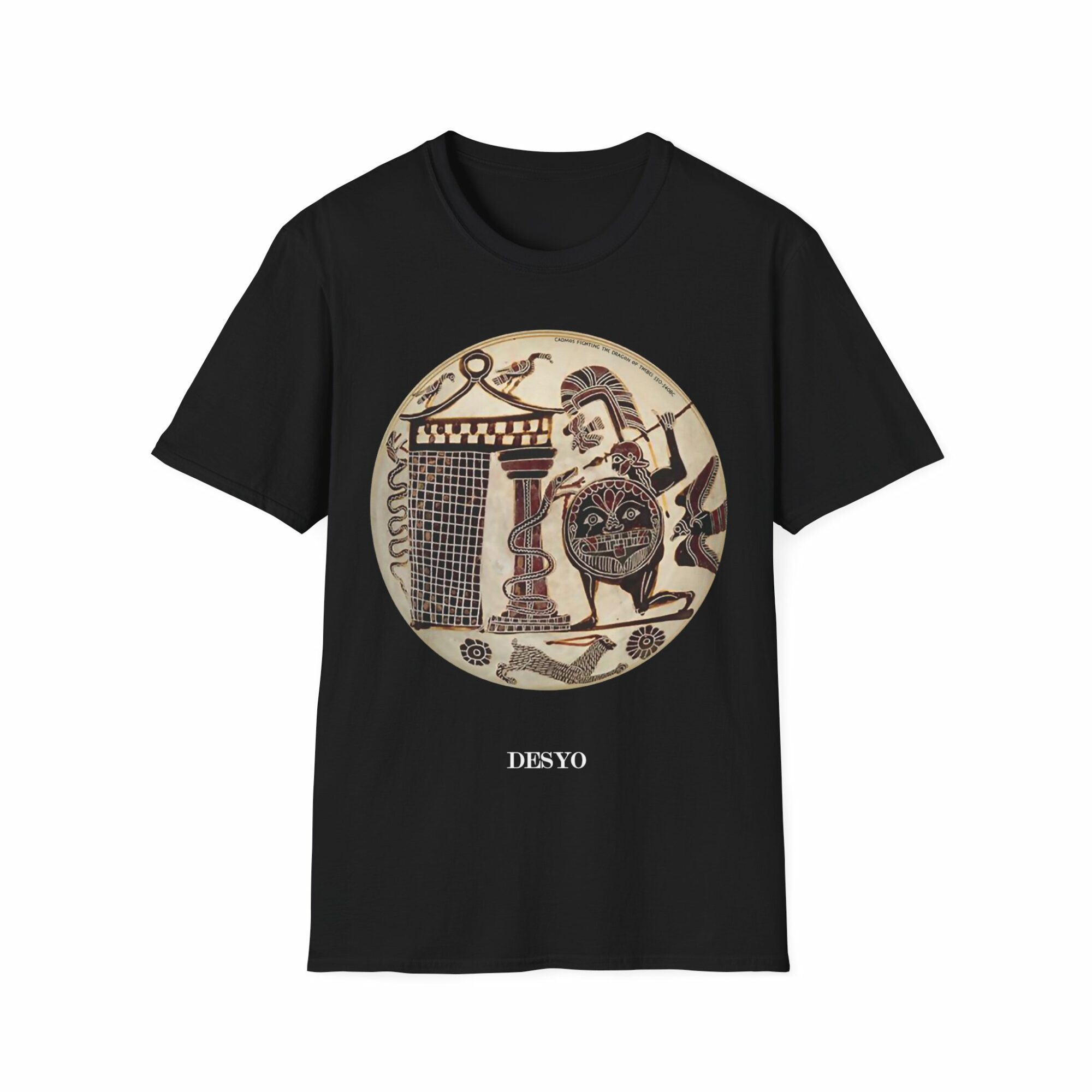 T-Shirt Cadmos Fighting the Dragon, DESYO - Greek Mythology 1 T-Shirt Cadmos Fighting the Dragon