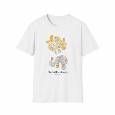 T-Shirt Playful Elephants – MaryQueen Original [Hand-Painted Design]