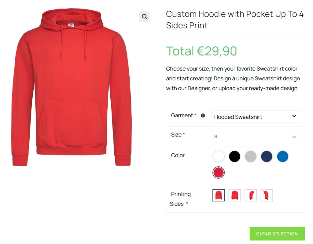 Custom Hoodie with Pocket Up To 4 Sides Print