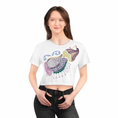 Crop T-Shirt Flower of the Forest – MaryQueen Original [Hand-Painted Design]